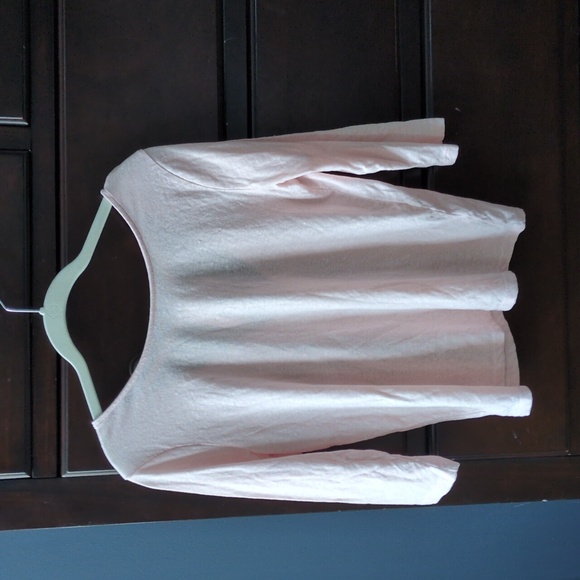 J. Crew Light Pink Tie-Back 3/4 Sleeve Top - Picture 3 of 8